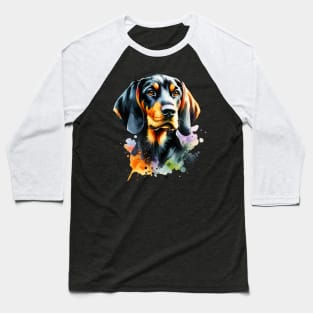 Watercolor Black And Tan Coonhound Baseball T-Shirt